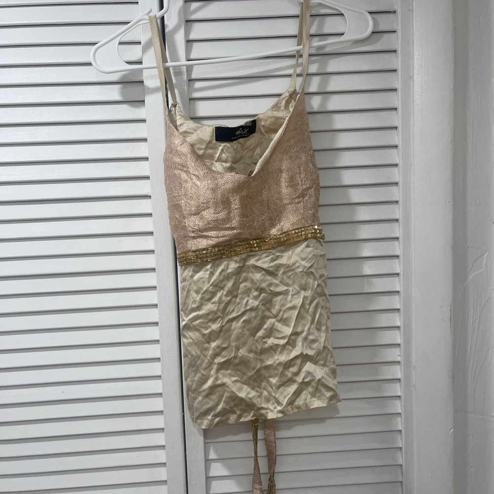 Gold and Cream Sequin Top